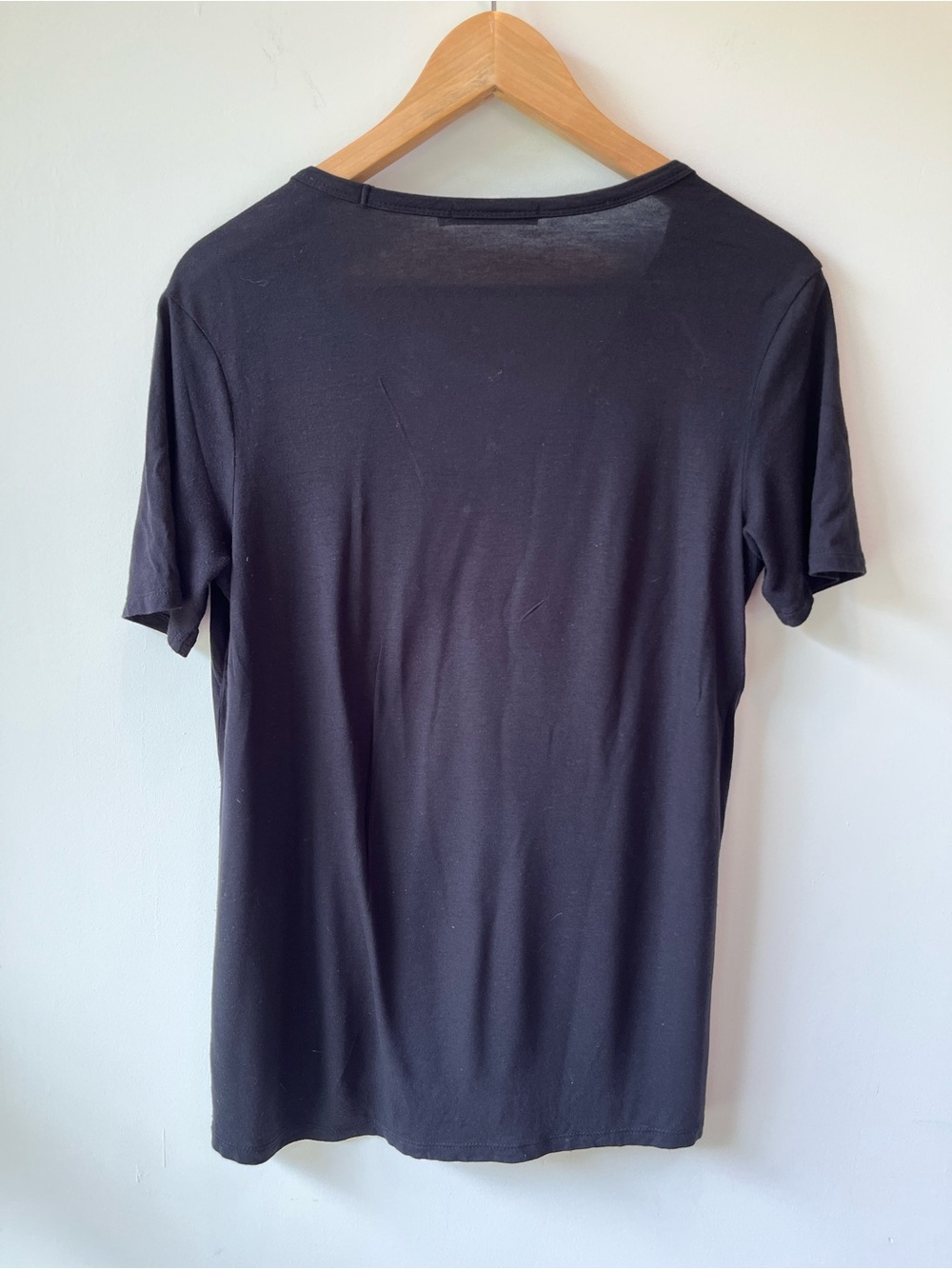 T by Alexander Wang Black Short Sleeve V-Neck Pocket Tee - S - Picture 2 of 6
